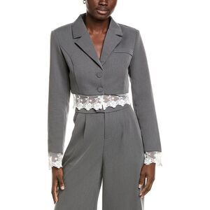 Gracia Womens  Crop Blazer, Grey